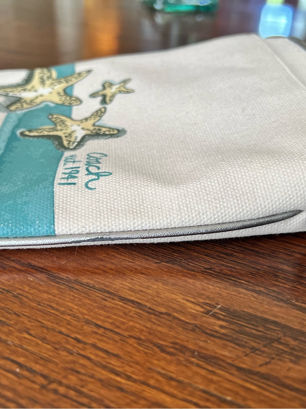 Coach Starfisg Crossbody Bag - Cream And Teal Canvas - Picture 10 of 14